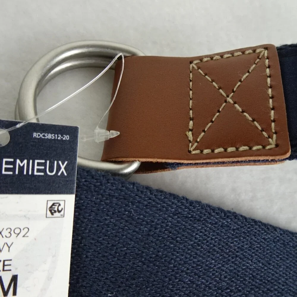 Cremieux Belt Men's Size S Blue Cloth Embroidered Dog Adjustable D Ring Preppy